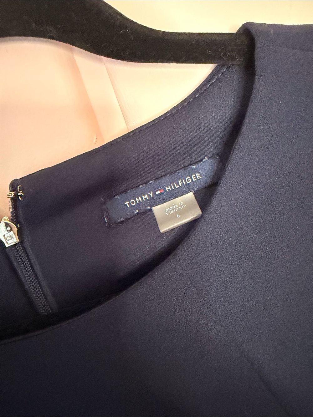 Tommy Hilfiger Navy Mini Dress with White Pocket Accents - Picture 2 of 4
